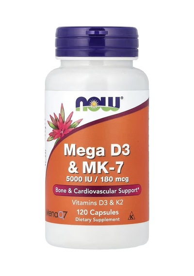 Mega D3 & Mk-7 5000 Iu / 180 Mcg 120 Capsules