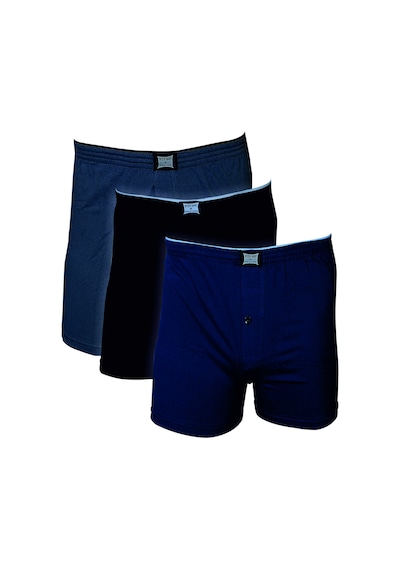 Boxerland Karışık Renk Havlu Bel Boxer Ekonomik Paket 3’Lü Siyah - Lacivert - Gri