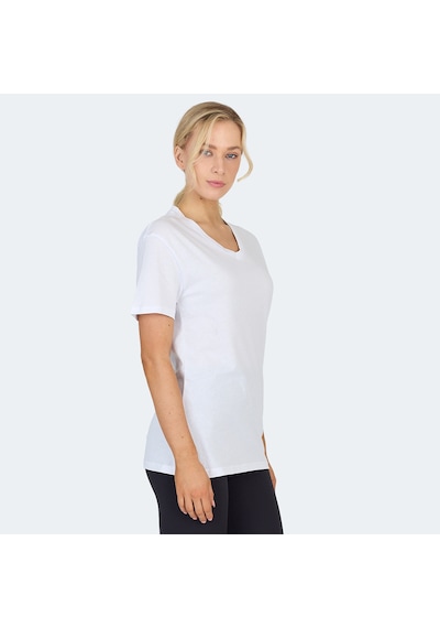 Slazenger KRISTEN I Kadın V Yaka Beyaz Tişört