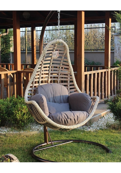 Eminhome Capri Swing Rattan Örme Salıncak Açık Capi Çok Renkli