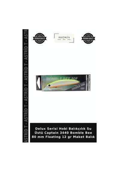 Delux Serisi Hobi Balıkçılık Su Üstü Captain 3440 Bomble Bee 80 Mm Floating 12 Gr Maket Balık