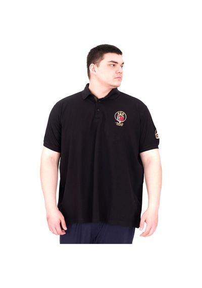Mode Xl Büyük Beden Erkek T-shirt Pike Polo Yaka U25306 Siyah Siyah