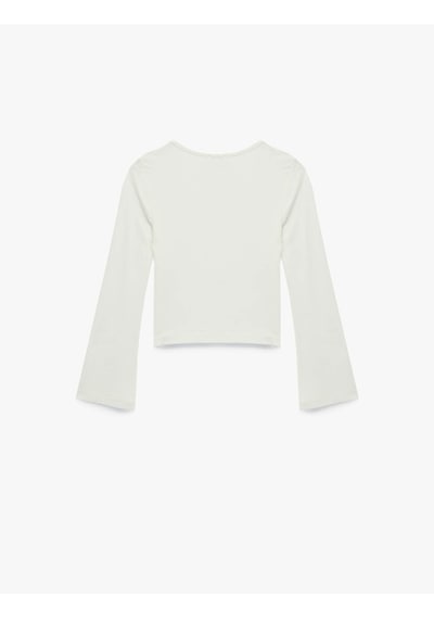 Koton 26yy59003194 Kız Çocuk Sweatshirt 6skg10371ak Ekru