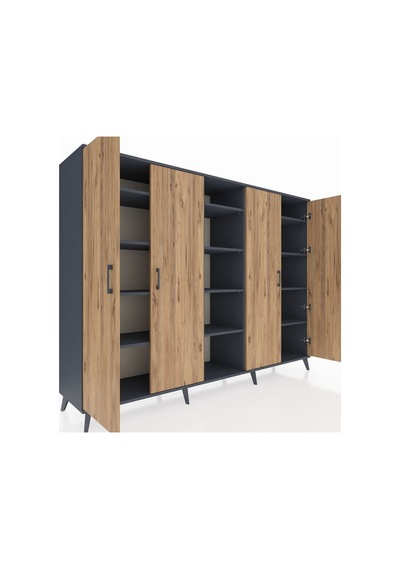 Hyperion Dolap 12 Raflı 4 Kapaklı 220x44x163 Antrasit-çam/antrasi Antrasit-çam/antrasit Hyperion Dolap 12 Raflı 4 Kapaklı 220x44x163 Antrasit-çam/antrasi Antrasit-çam/antrasit