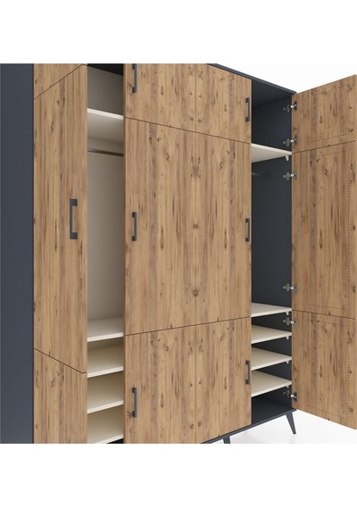 Hyperion Gardrop 10 Raflı 12 Kapaklı 2 Askılı 176x44x221 Antrasit-çam/aytaşı Çam/aytaşı Hyperion Gardrop 10 Raflı 12 Kapaklı 2 Askılı 176x44x221 Antrasit-çam/aytaşı Çam/aytaşı