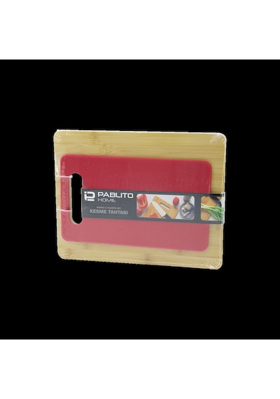 Bambu Ve Plastik Kesme Tahtası 2'li Set 22x28 & 15x25 Cm Çok Renkli
