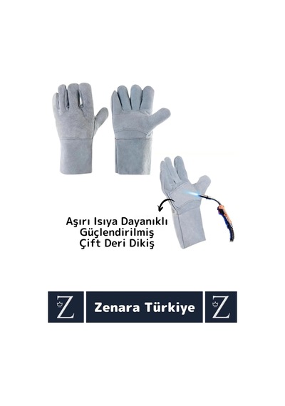 Dayanıklı Kaynak Yangın Mangal Tamir İş Su Geçirmez Yüksek Isıya Dayanıklı Çok Amaçlı Deri Eldiven