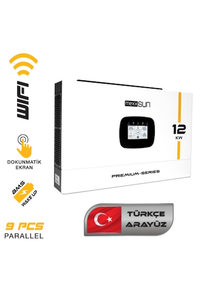 Mexxsun Premium 12kw 48v 250a Mppt Akıllı İnverter Türkçe Arayüz Destekli