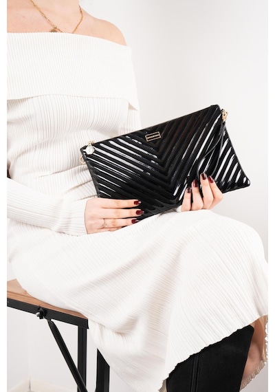 Silver Polo Sp1034 Kadın Portföy & Clutch Kapitone V Rugan Siyah-rugan Siyah