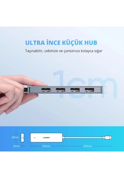 Ugreen 70336 4xusb-a+usb-c 12w Çoklayıcı Adaptör