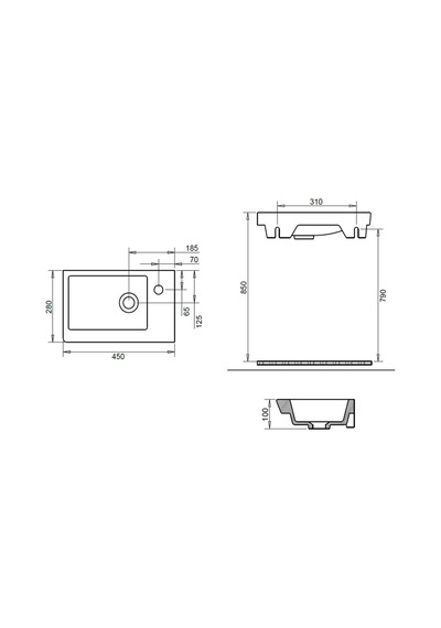 İda Etejerli Lavabo 28x45cm Turavit Diğer