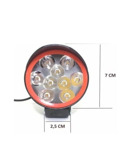 Motosiklet Sis Farı 9 Ledli Beyaz Çakarlı 12v 1 Adet