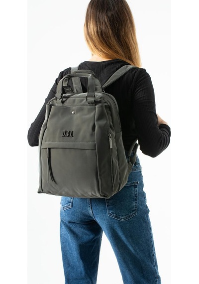 Baginn Nubuk-süet Dokulu Kadın Sırt Çantası Vegan Deri 35 29 Cm İster Elde İster Sırtta Fonksiyonel 19a Gri
