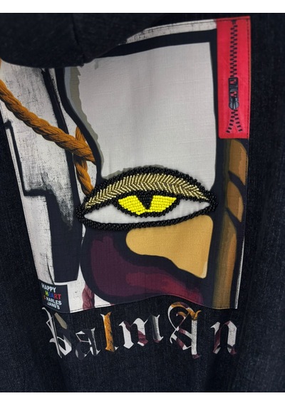 ALANYAXXL Büyük Beden Kadın Picasso Desenli Göz Aplikeli Boncuk İşlemeli Kapüşonlu Fermuarlı Pamuklu Twill Dokuma 50-52 Beden Alt Üst Takım Siyah ALANYAXXL Büyük Beden Kadın Picasso Desenli Göz Aplikeli Boncuk İşlemeli Kapüşonlu Fermuarlı Pamuklu Twill Dokuma 50-52 Beden Alt Üst Takım Siyah