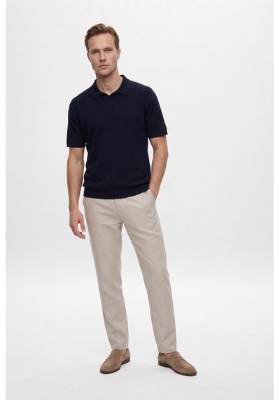 D'S Damat Ds Damat Comfort Fit Bej Keten Karışımlı Chino Pantolon 6hc03ort01350