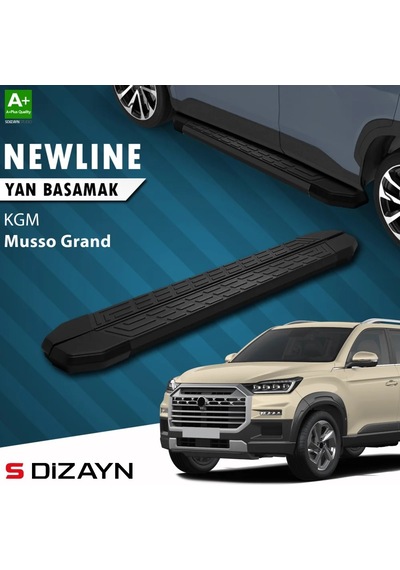 S-dizayn Kgm Musso Grand Newline Siyah Yan Basamak 213 Cm 2026 Üzeri A+ Kalite