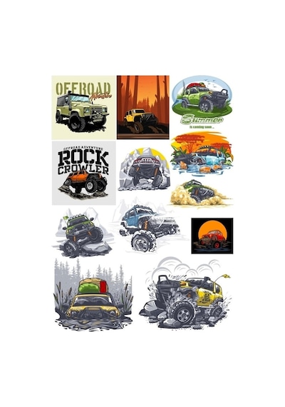 4x4 Off Road Sticker Set4 12 Parça Telefon, Tablet, Defter, Laptop Sticker