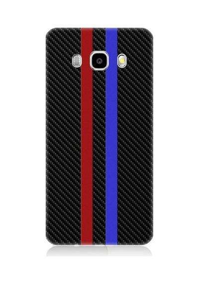 Samsung Galaxy J5 2016 Uyumlu Bordo Mavi Karbon Desenli Silikon Kılıf