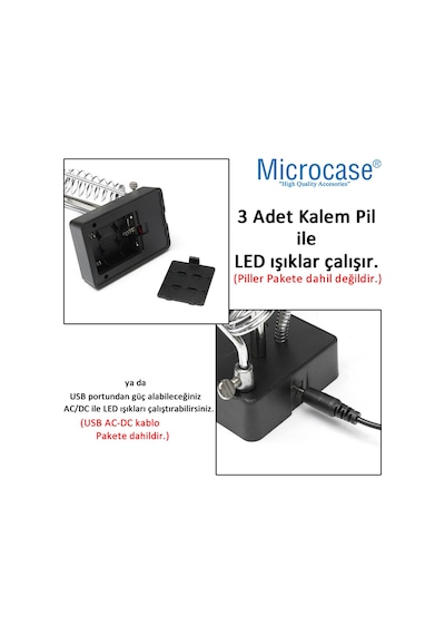 Microcase Led Işıklı Masaüstü Tamirci Büyüteç Seti - Al2481