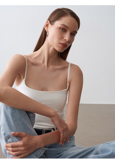 Dilvin 21200 Bra-free Askılı Top-ekru