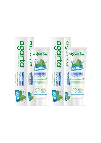 Agarta Doğal Diş Macunu 100ml Naneli 2 Li Set Beyazlık