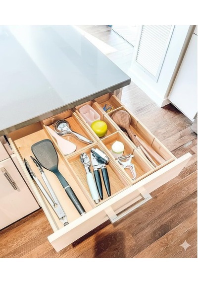 Tr 8884 Bambu Ahşap Çıkarılabilir Bölücüler İle 4 Parçalı Çekmece Düzenleyici, 17-1/2 X 4 X 2-1/2 Genel