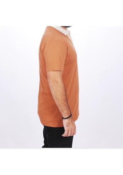 Polo Yaka Tshirt Kahve-bej Yakalı