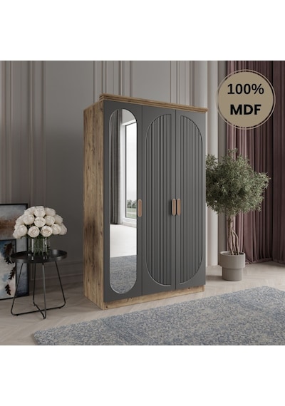 Soho 3 Kapak Mdf Gardırop Antrasit