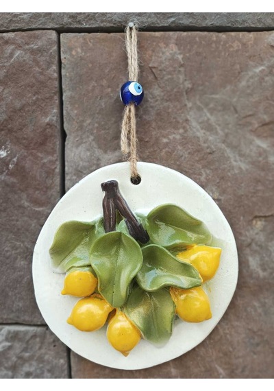 Dekoratif Polyester Duvara Asmalı Tekli Nazarlık Limon