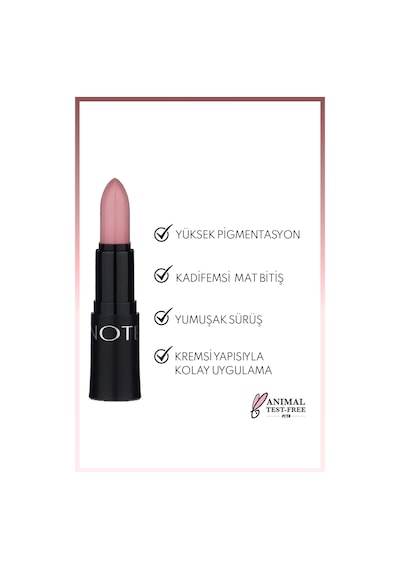 Note Cosmetique Mattemoist Lipstick Mat Bitişli Ruj 312 Happy Tan - Nude