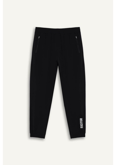 Defacto Slim Fit Dar Kesim Fermuar Cepli Siyah Erkek Eşofman Altı F1288ax/bk81 Siyah