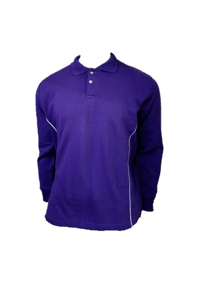 Sweatshirt 2 İplik Biyeli Mor Polo Yaka Uzun Kol