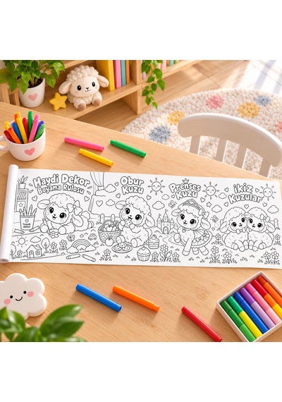 Haydi Dekor Sevimli Kuzular Boyama Rulosu 30x400 Cm 4 Metre Dev Boyama Kağıdı, 3+ Yaş Çocuklar Için Eğitici Ve Eğlenceli Aktivite Rulosu, Okul Öncesi Anaokulu Kreş Etkinliği, 1 Adet Haydi Dekor Sevimli Kuzular Boyama Rulosu 30x400 Cm 4 Metre Dev Boyama Kağıdı, 3+ Yaş Çocuklar Için Eğitici Ve Eğlenceli Aktivite Rulosu, Okul Öncesi Anaokulu Kreş Etkinliği, 1 Adet