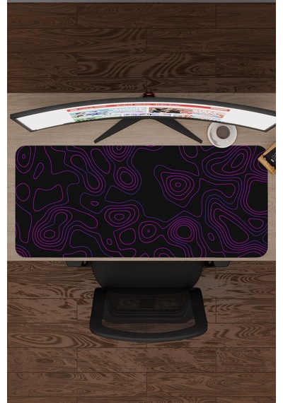Topography Kaymaz Dikişli Kauçuk Oyuncu Mousepad V4 - 90x40 Xxl Gaming Mouse Pad Fare Altlığı