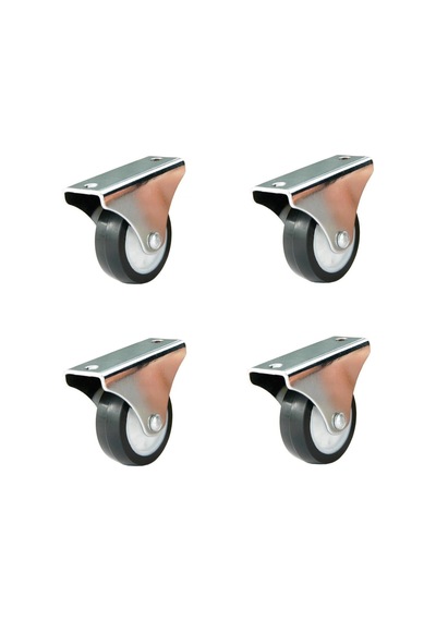 4 Adet Hts Sabit Tablalı Mobilya Tekeri Tekerlek Çap : 40 Mm Kod : 114
