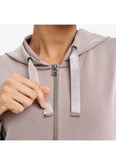 Lescon Bej Kadın Fermuarlı Kapüşonlu Sweatshirt 26n-2103