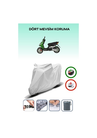 Gri Arka Çanta Uyumlu Keeway Matrix 150 Uyumlu Motosiklet Brandası Motor Örtüsü