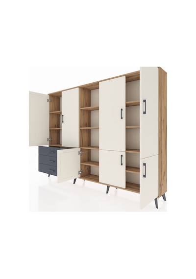 Arges Dolap 11 Raflı 3 Çekmeceli 7 Kapaklı 220x30x163 Çam-aytaşı/ Çam-aytaşı/antrasit Arges Dolap 11 Raflı 3 Çekmeceli 7 Kapaklı 220x30x163 Çam-aytaşı/ Çam-aytaşı/antrasit
