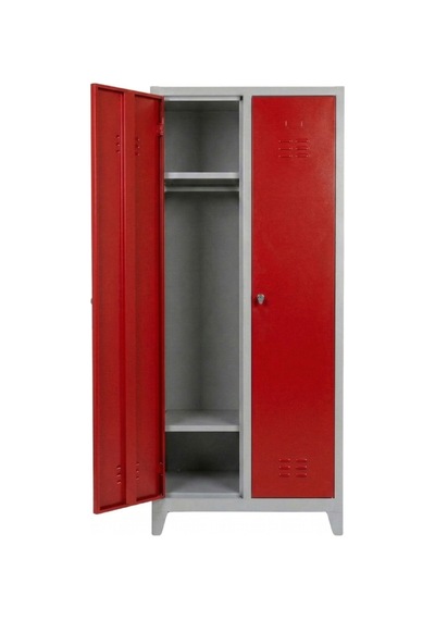 Asram Metal 2 Kapaklı Ekonomik Soyunma Dolabı Kırmızı 67x37x180