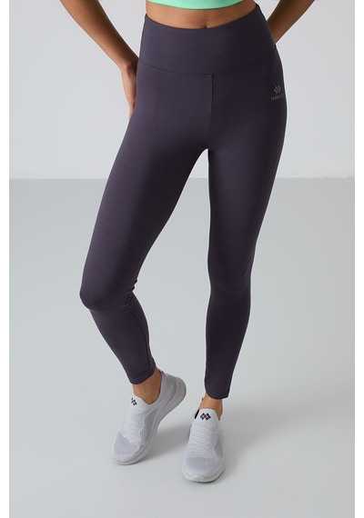 TOMMYLIFE Antrasit Yüksek Bel Toparlayıcı Slim Fit Dar Paça Kadın Tayt - 94011