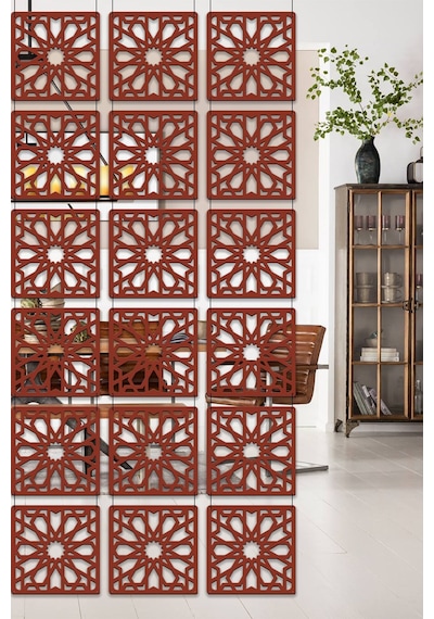 Artavessa 12 Parça Oda Bölücü Seperatör Mdf Paneller - Model 5 (Toprak)