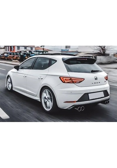 Seat Leon Mk3.5 Custom Difüzör Parlaksiyah Sağ Sol Çift 2017-2020 Arka-bodykit-ek-karlık