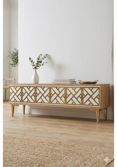 Tsa1238dbg Arex Tv Sehpası Safirmeşe-beyaz-gold 120cm Tsa1238dbg Arex Tv Sehpası Safirmeşe-beyaz-gold 120cm
