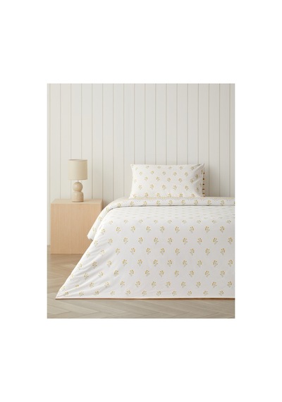 English Home Butter Bloom Pamuklu Tek Kişilik Nevresim Seti 160x220 Cm Hardal Hardal Sarı