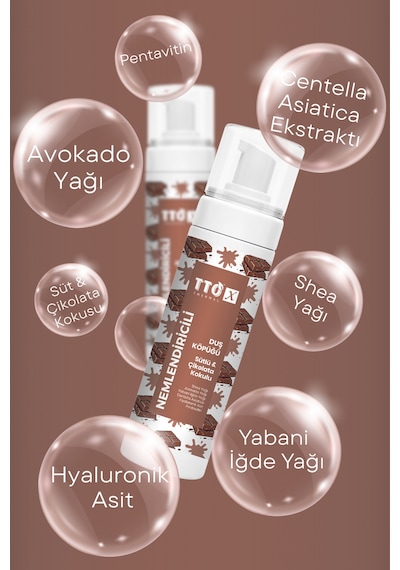 Tto-x Nemlendiricili Duş Köpüğü Sütlü&çikolata Kokulu 200ml Çikolata 10744785