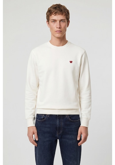 Wrangler Pamuklu Regular Fit Normal Kesim Bisiklet Yaka Logo Detaylı Sweatshirt Worn White Wrangler Pamuklu Regular Fit Normal Kesim Bisiklet Yaka Logo Detaylı Sweatshirt Worn White