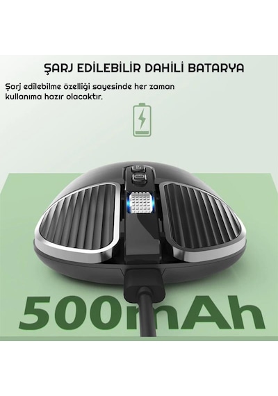 Exeo M203 Bluetooth 2.4 Ghz Şarjlı Ergonomik 1600 Dpı Mouse Exeo M203 Bluetooth 2.4 Ghz Şarjlı Ergonomik 1600 Dpı Mouse