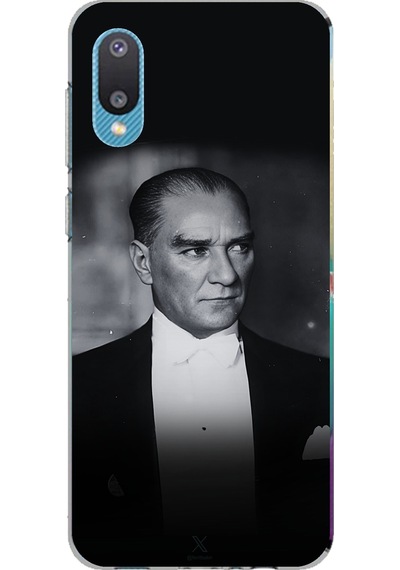 Samsung Galaxy A02 Uyumlu Zarafet Ve Asalet: Atatürk Smokinli Baskılı Silikon Kılıf Renkli