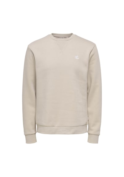Only & Sons Onsceres Reg Ls Logo Crew Krem Erkek Sweatshirt 22035226 Krem