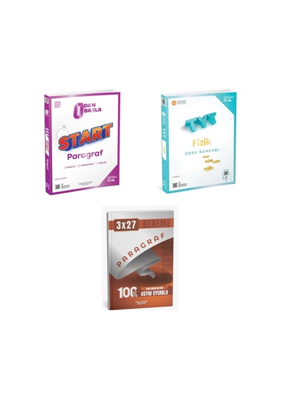 2027 2027 Tyt Üçdörtbeş Sıfırdan Başla Start Paragraf + Fizik Soru + Anla Kazan Paragraf Deneme 3'lü Set